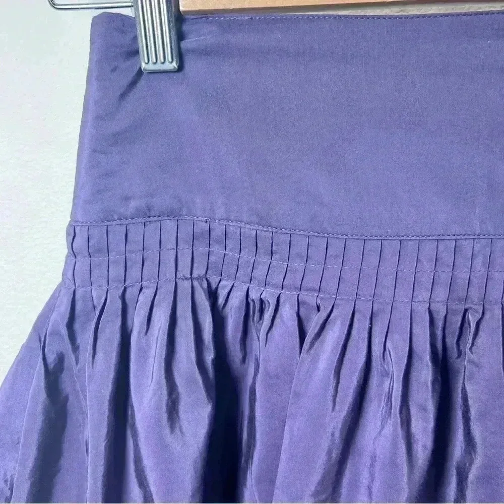 GAP Petite Women’s Satin Gathered Purple A-Line Skirt Size 0 Petite - Picture 2 of 12